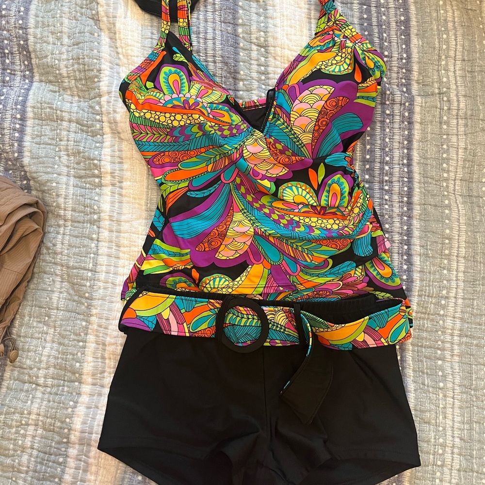 Bikini bay tankini with shorts size 6